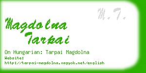 magdolna tarpai business card